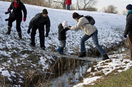 Téli odúellenőrzés Szilas-patak - fotó: Szendrei Gábor