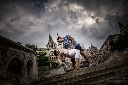 Timi és Robi jegyespár fotózása Budapesten - fotó: Szendrei Gábor
