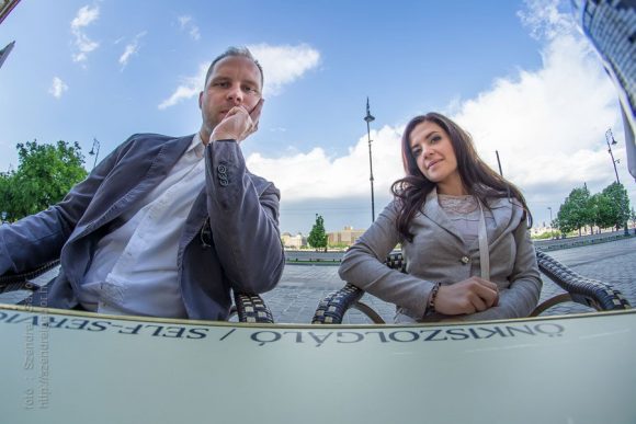 Veronika és Ádám jegyespár fotózása Budapesten - fotó: Szendrei Gábor