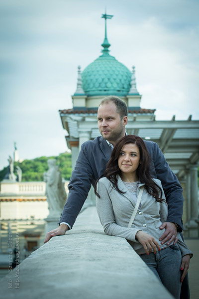 Veronika és Ádám jegyespár fotózása Budapesten - fotó: Szendrei Gábor